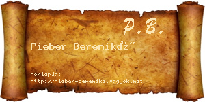 Pieber Bereniké névjegykártya